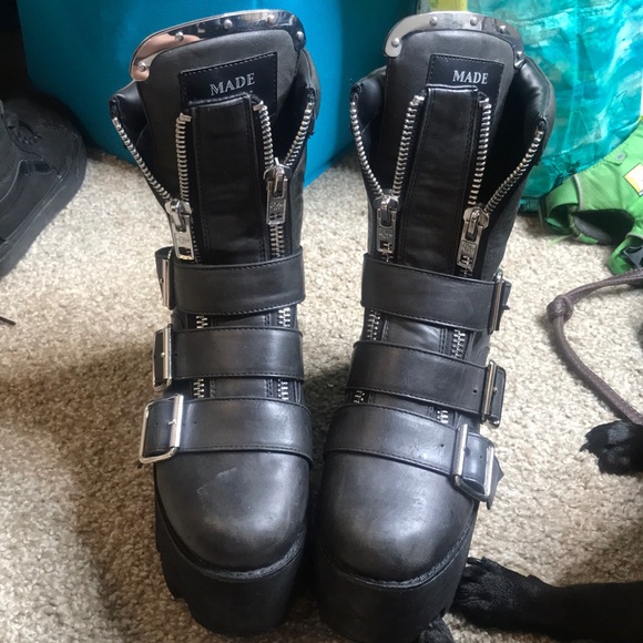 Dolls Kill Shoes - Current mood Detroit made in hell used boots